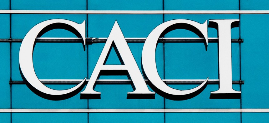 CACI International's logo on a building in Annapolis Junction, Maryland.